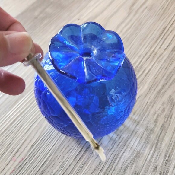 Glassworks Colorado Liquid Candle Cobalt Blue Art Glass Rare Handblown Oil Lamp - Picture 4 of 12